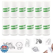 12 Rolls White Self-Adhesive Mini Printer Paper Sticky 57x25mm Co