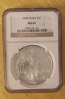 2000 American Silver Eagle $1 Dollar Coin Graded NGC MS69 Brown Label