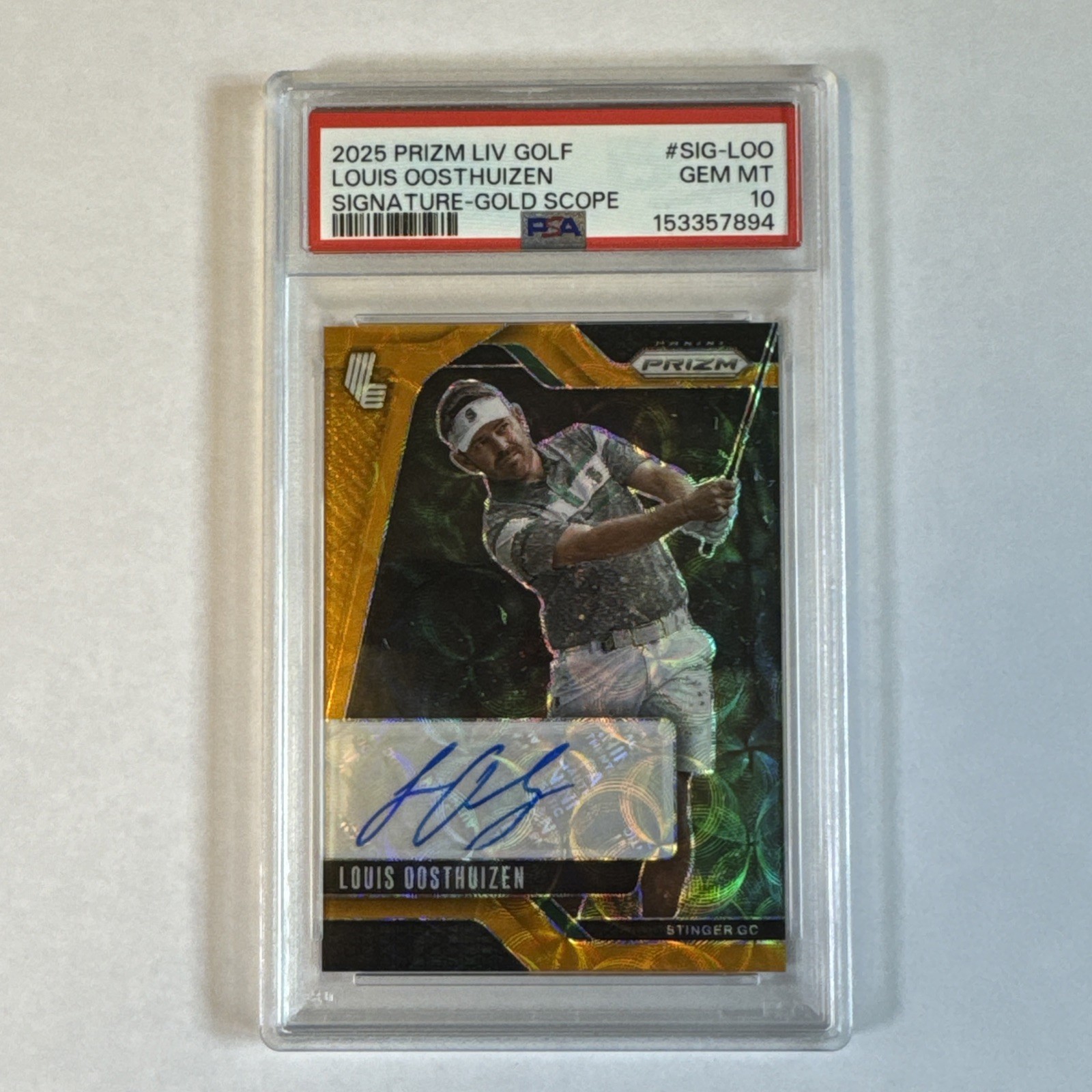 2025 Prizm Liv - Louis Oosthuizen Gold Scope Auto Prizm 01/10 PSA 10!! SIG-LOO