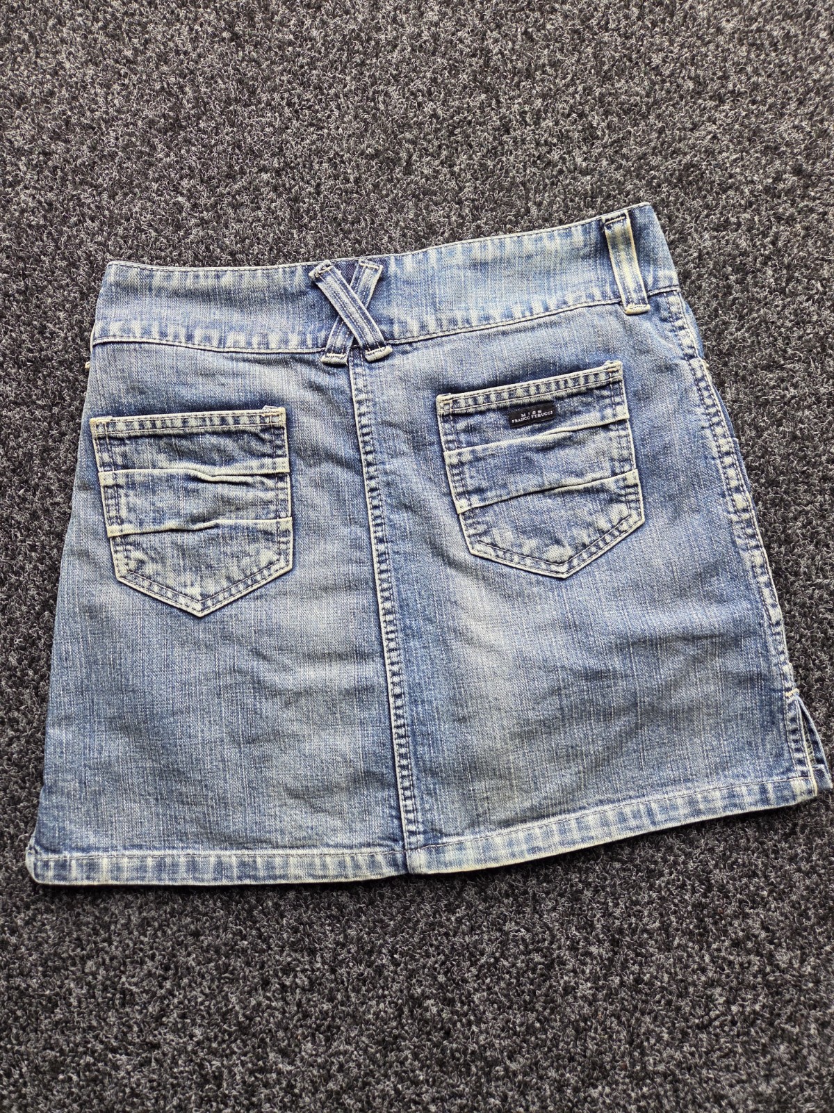 Franco Ferucci Vintage Y2K Denim Mini Skirt 30” Waist Distressed Grunge image 10