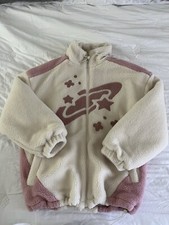 Aelfric Eden Pink And Cream Star Sky Sherpa Jacket/coat