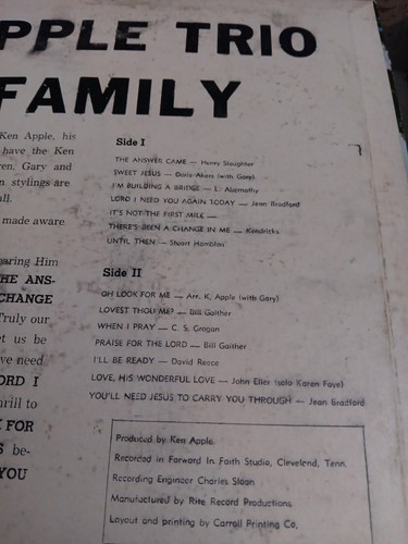 ken apple trio strength along your journey vinyl VG - Picture 3 of 5