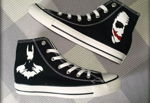 Converse All Star Ankle Boot Black Joker & Batman Shoes Personalised [Custom]  | eBay