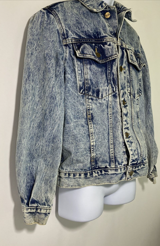 Vintage Georges Marciano For Soon Denim Trucker Jean Jacket Mens Small Acid Wash - Picture 5 of 12