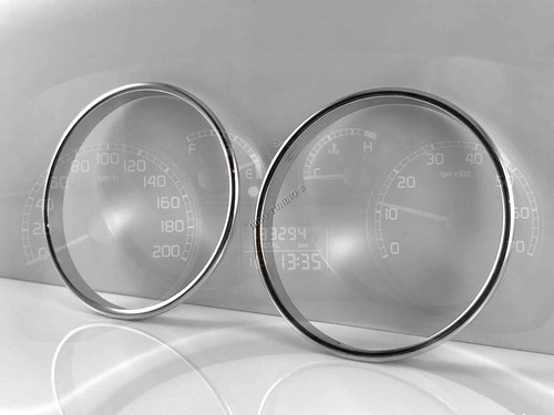 Pour Fiat Doblo 99-10 Anneaux en aluminium poli pour le groupe de compteurs x2 - Picture 4 of 8