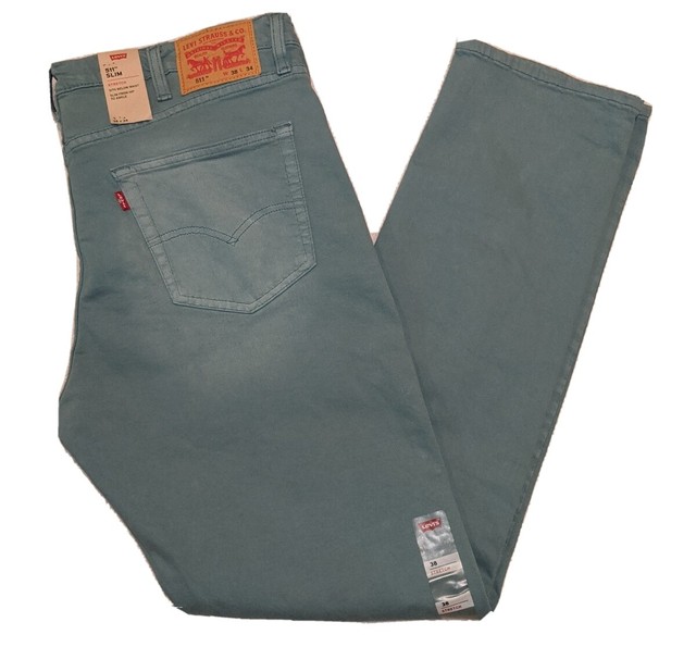 Levi's 511 Slim Stretch Faded Blue Khaki Chino Men's Casual Pants Size 38x34 for sale online | eBay