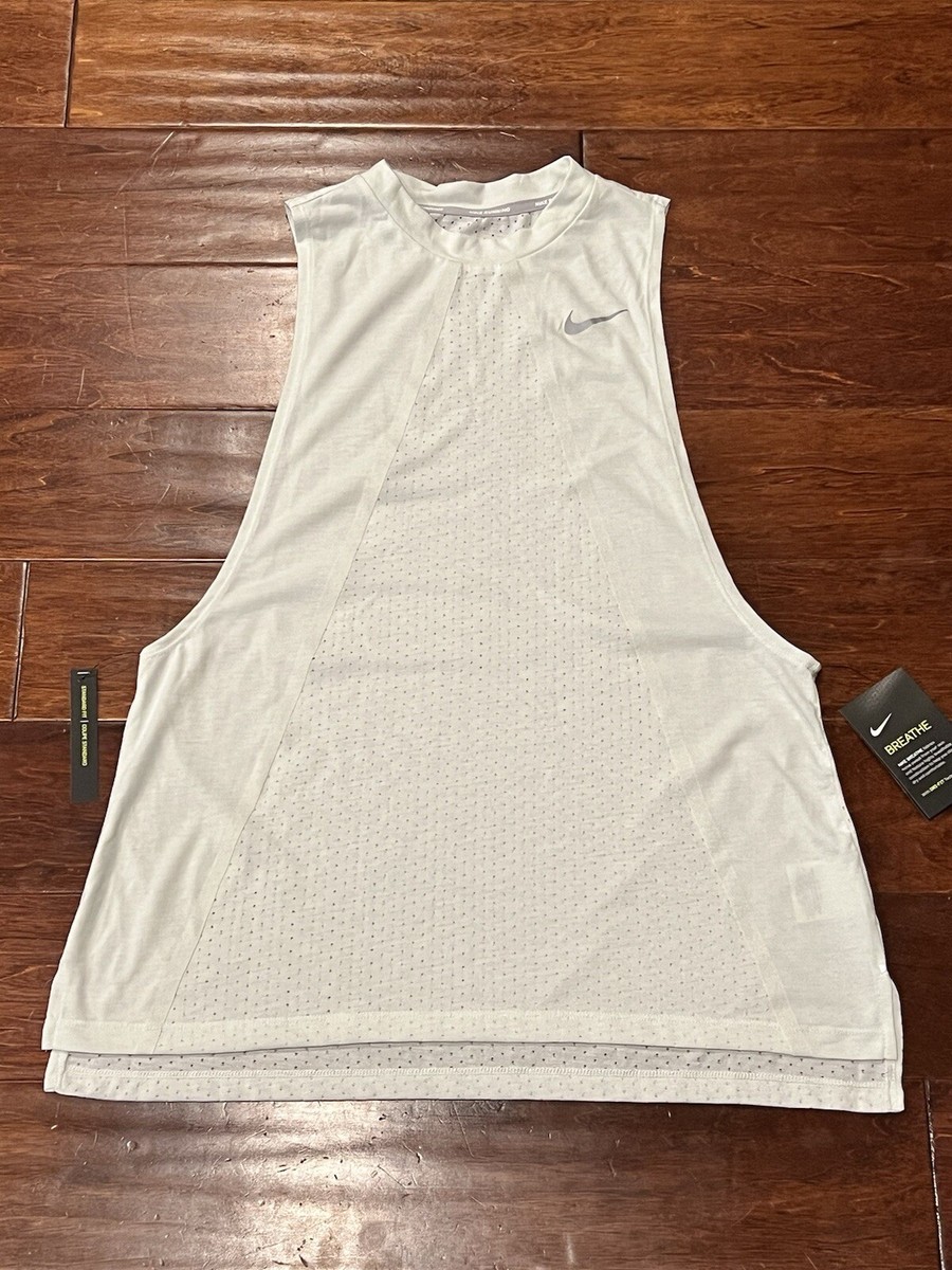 Nike Running Breathe Green Women's Medium Sleeveless Mesh Logo Tank Top T Shirt | eBay