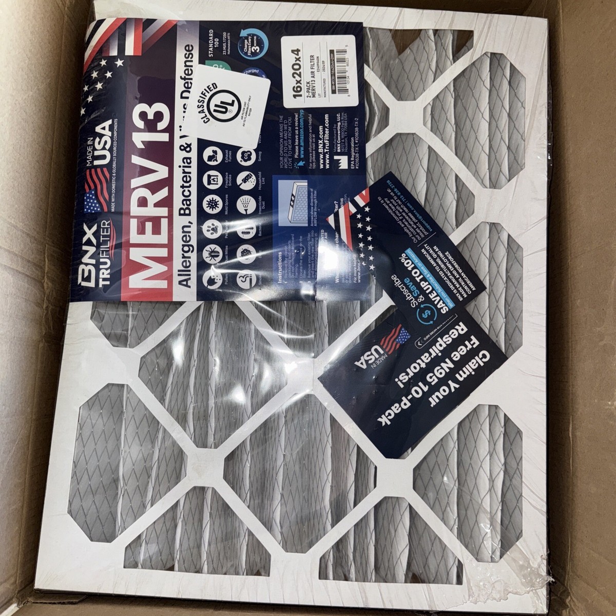 BNX TruFilter 20x20x1 Air Filter MERV 13 (4-Pack) Review