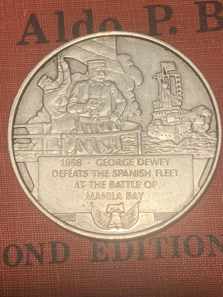 1898 Almirante George Dewey Derrota Flota Española en Batalla de Manila Bahía Medalla Foto 3 de 4