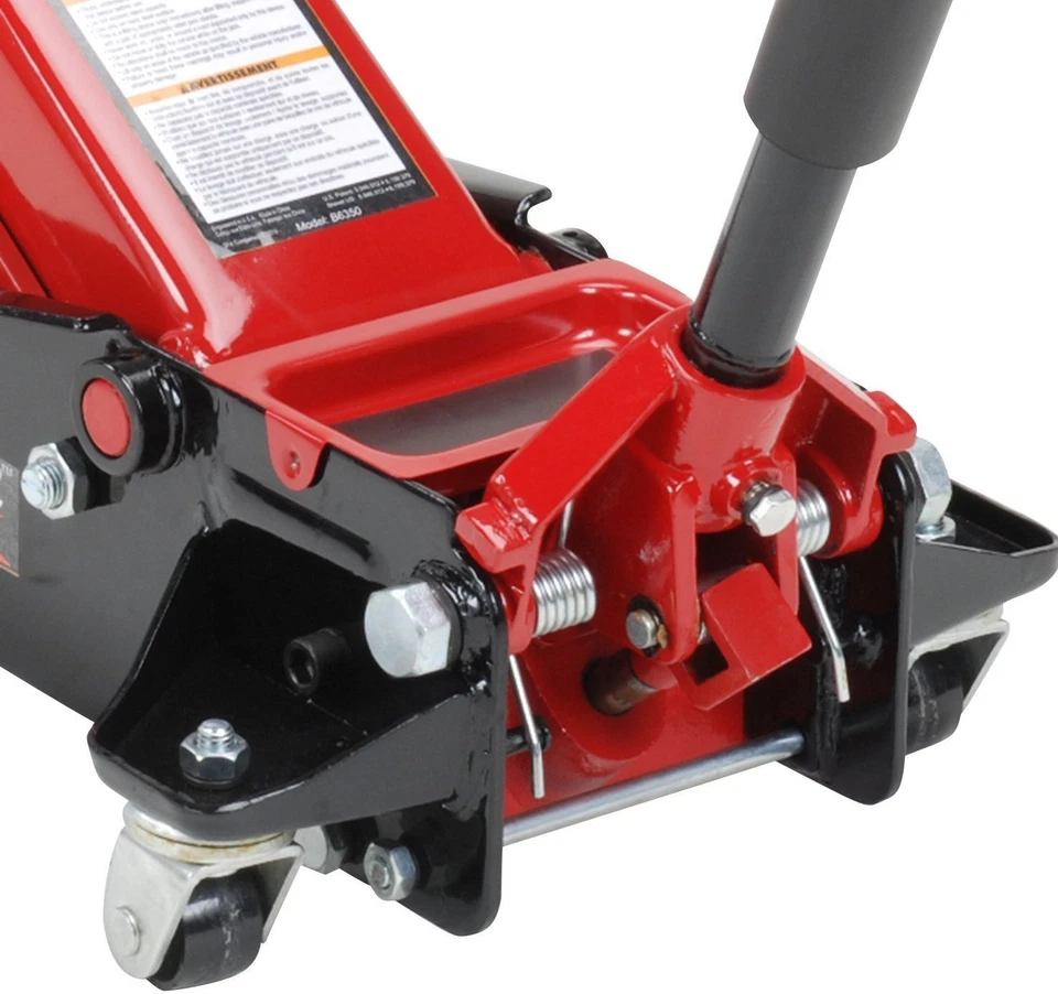 Herramienta de acero con gato de piso para vehículos pesados servicio de elevación rápida negro/rojo capacidad de 3,5 toneladas Foto 3 de 4