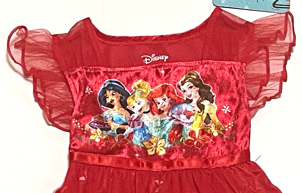 Nuevo con etiquetas Nuevo Disney Princesa Navidad Fantasía Camisón Pijama Disfraz Terciopelo Niña Foto 2 de 4