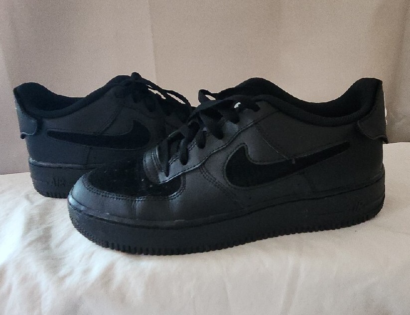 Nike AF1 1/1 GS Air Force 1 Low Black DB1856-001 6.5Y Sticky