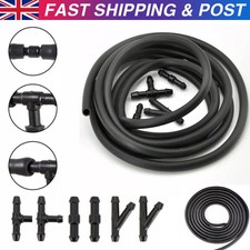 Black Rubber Windscreen Wiper Washer Jet Tube Pipe Hose 200cm with connectors