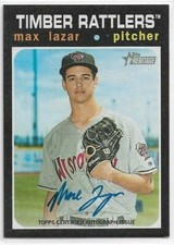 Max Lazar 2020 Topps Heritage Real One AUTO RC Brewers