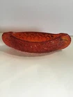 Vintage MCM Fenton 6” Canoe Glass Red Amberina Daisy & Button Pattern Florescent