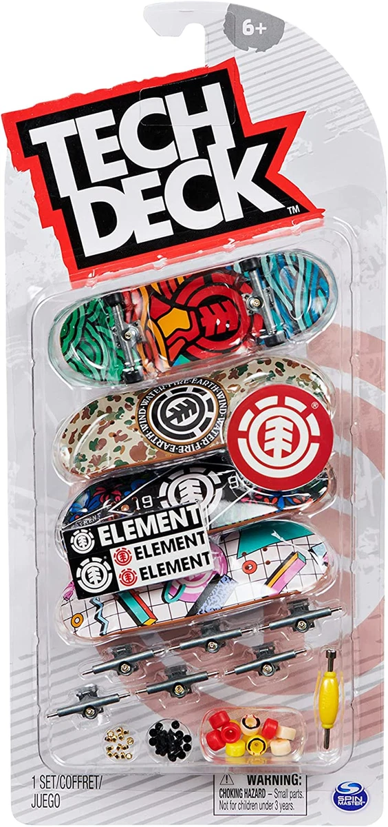 Tech Deck, Ultra DLX Fingerboard 4-Pack, Element Skateboards, Collectible  and Customizable Mini Skateboards, Kids Toy for Ages 6 and Up