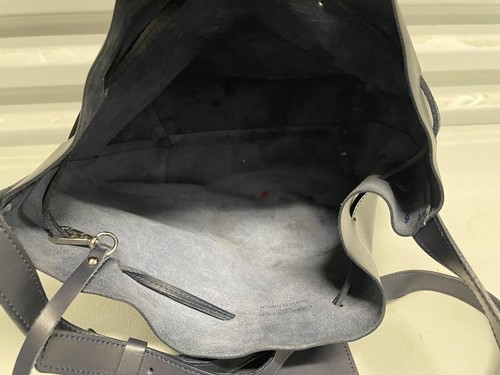 LANCASTER PARIS Black Leather Bucket Bag/Purse With Drawstring - Picture 5 of 7