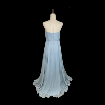 Strapless Dessy Retailers Strapless Empire Waist Cutout Maxi Dress With  Covered Button Detail
