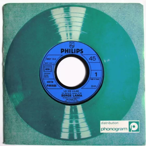 SERGE LAMA - RARE 7" (SP) JUKE BOX / PROMO "LA VIE LILAS / LE ROI DU CAFÉ TABAC"