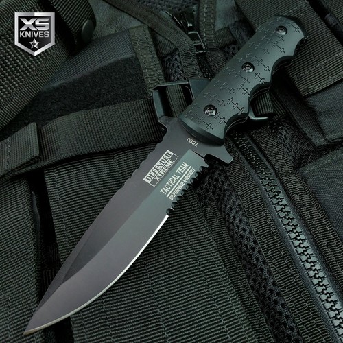 9" Full Tang Bowie Fixed Blade Knife Hunting Survival Tactical Combat w/ SHEATH