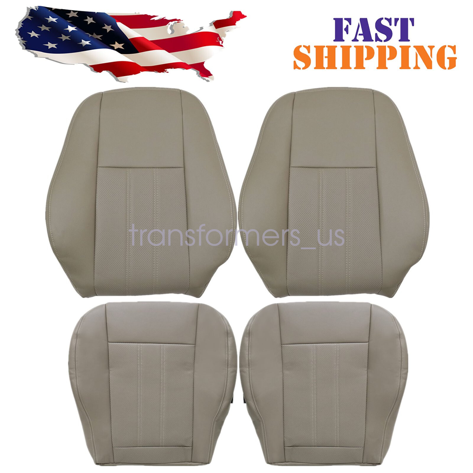 4PCS For 2008-2016 Chrysler Town & Country Driver & Passenger Seat Cover Tan