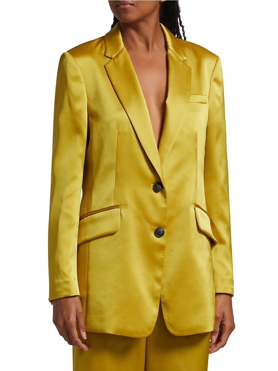 Yellow satin best sale blazer