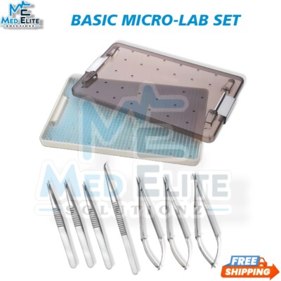 Basic Micro-Lab Set Hand Surgery Basic Micro Surgical Instruments Set of 7 Pcs