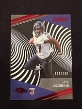 2020 Panini Chronicles J.K. Dobbins Clear Vision RC Red 24/199 Ravens Rookie CV6