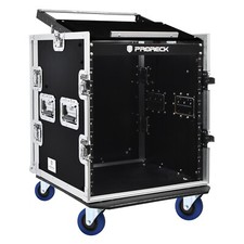 PRORECK Rack Case With Slant Mixer Top, 20'' Rackable Depth, Plywood, 12U space