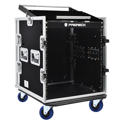 proreck 12U space Rack Case With Slant Mixer Top, 20'' Rackable Depth