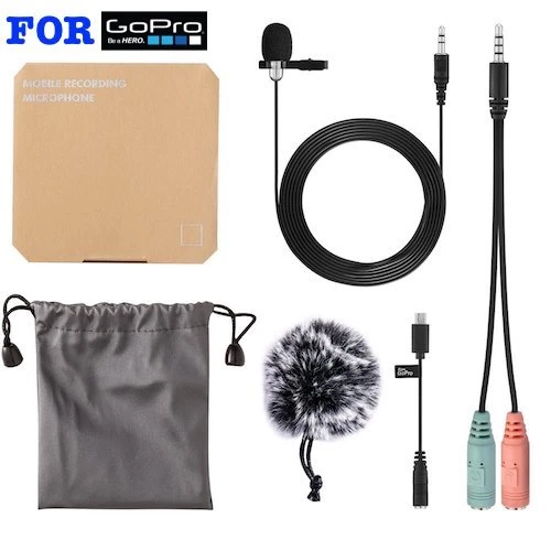 GoPro Pro 3.5mm Mic Adapter FOR GOPRO HERO7 BLACK HD LAVALIER MICROPHONE + W SC - Image 3 of 4