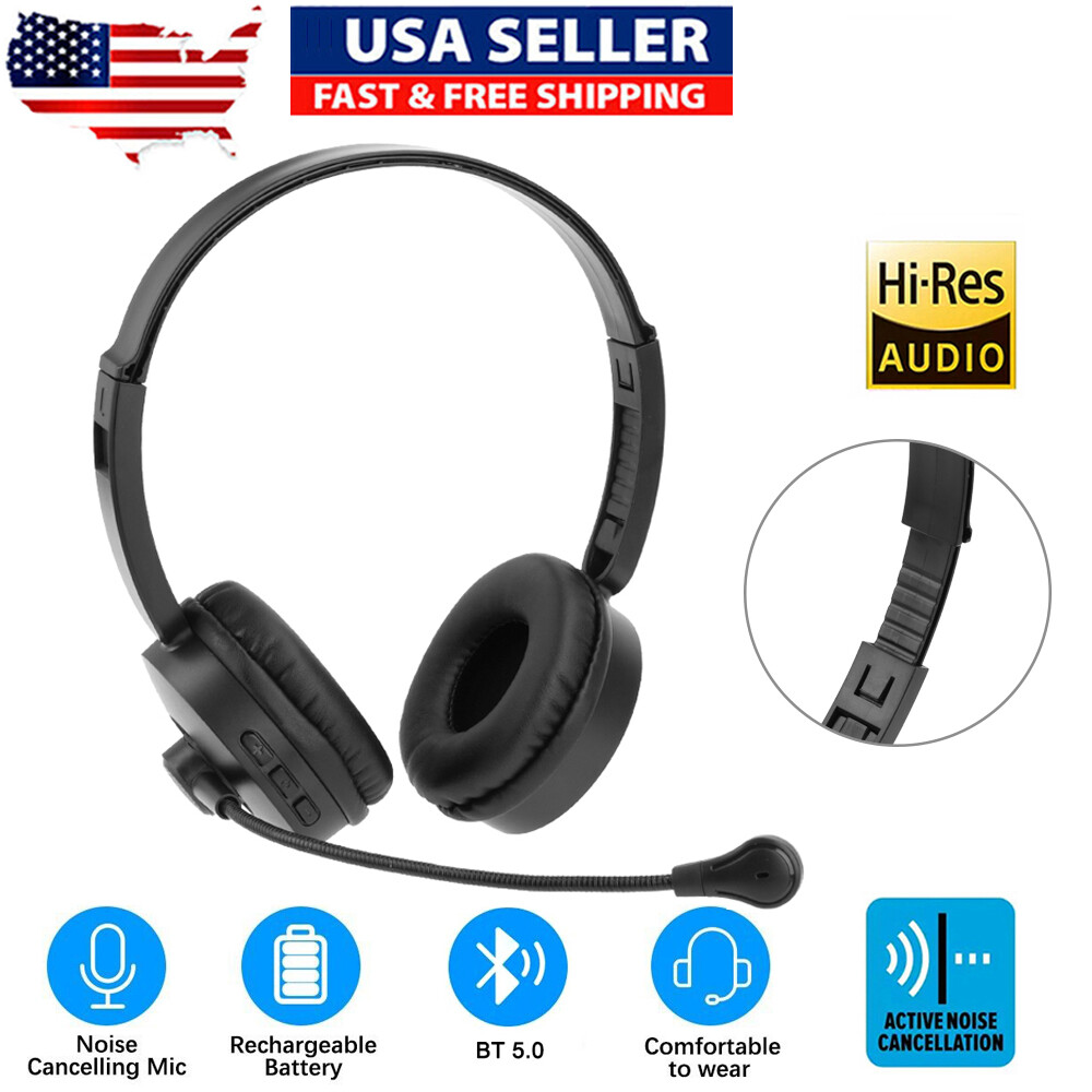 Bluetooth Noise Cancelling Headset Wireless Headphone for Trucker Truck Driver