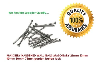 SISI UK MASONRY HARDENED WALL NAILS MASONARY 25mm 30mm 40mm 50mm 75mm garden batten tack