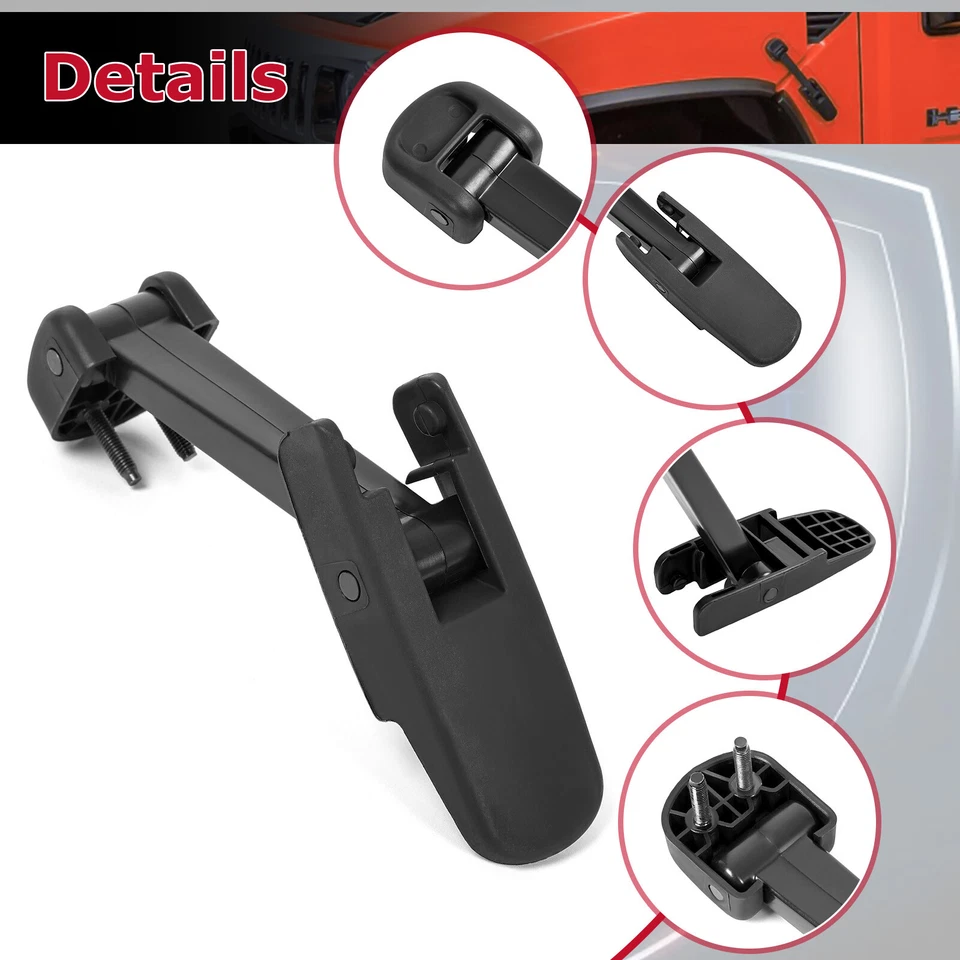 2Pcs Fit For 2003-2009 Hummer H2/ Chevy Kodiak/ GMC TopKick Black Hood Latch - Imagem 3 de 4