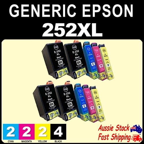 4x 10x 20x Generic 252XL 254XL Inks for EPSON Work Force 3620 3640 7610 7620 - Picture 2 of 3