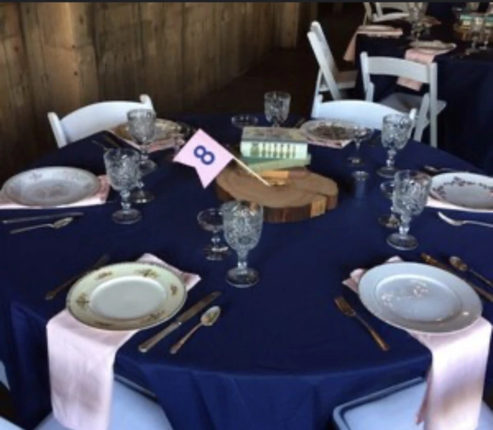 Paquete de 10 manteles redondos de 120 pulgadas decoraciones de boda manteles de fiesta Foto 4 de 4