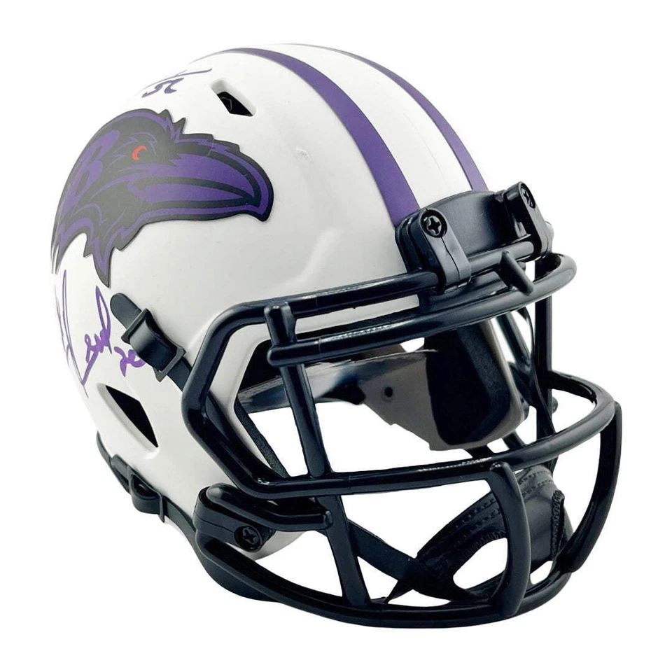 Mini casco de fútbol americano firmado por Ed Reed Ray Lewis Baltimore Ravens Lunar Eclipse (Be Foto 3 de 3