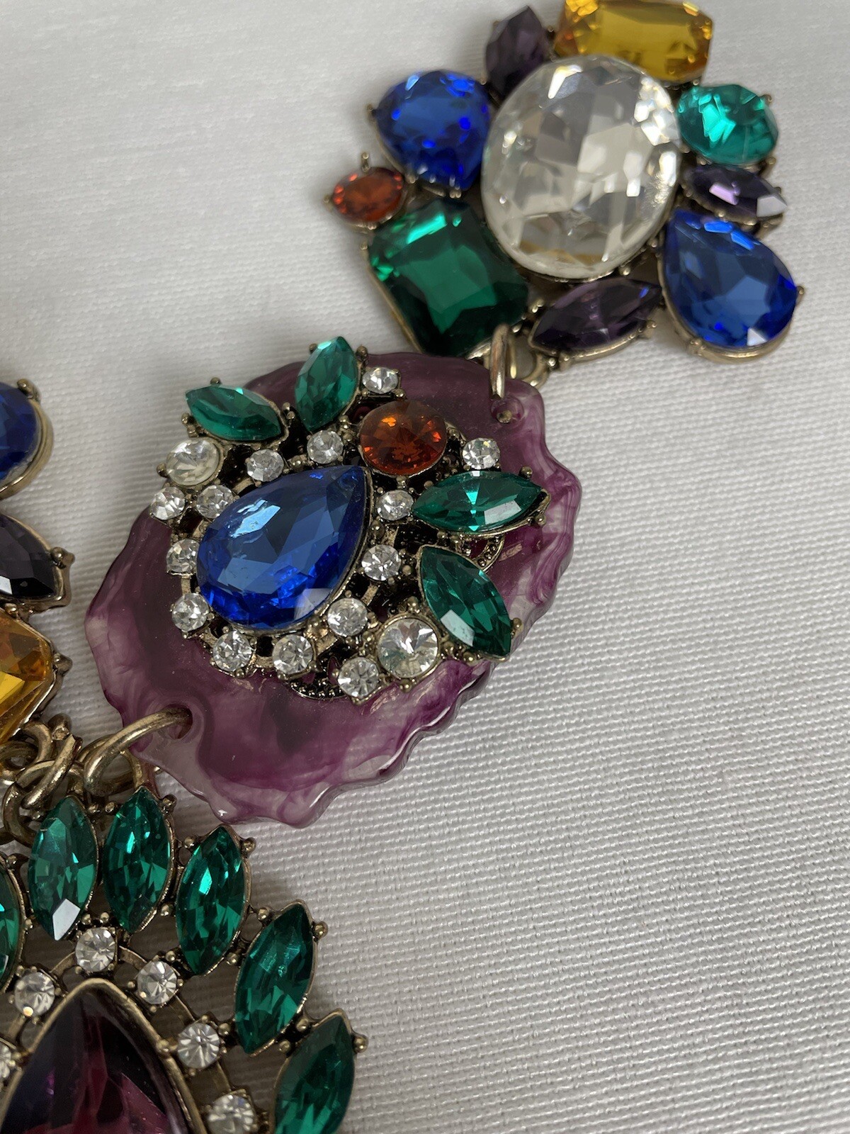 Statement Chunky Necklace Cluster With Rhinestone… - image 6