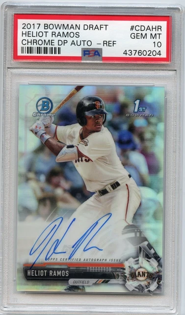 2017 Bowman Chrome Draft Heliot Ramos RC Rookie Autograph #327/499 PSA 10