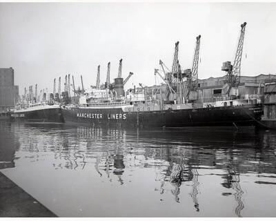 Manchester Liner ships in the docks at Manchester Ship canal 1967 Old Photo