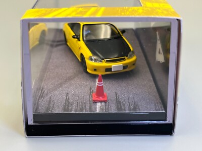 Initial D Honda Civic Type R EK9 Yellow Spoon Sports-tuned Diorama