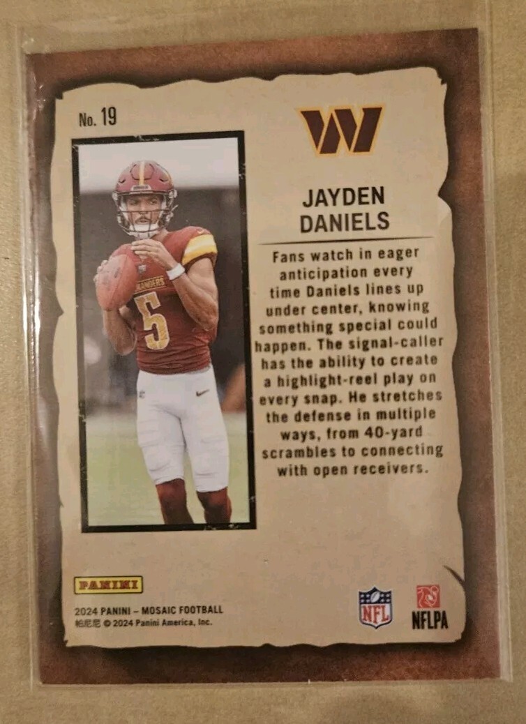 Jayden Daniels 2024 Mosaic Notoriety Rookie Card Insert SSP
