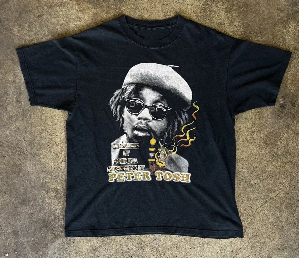 Buy the Rock Off Lightning Logo Peter Tosh in Black