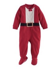 Christmas Santa One Piece Footed Pajamas Size 18 Months