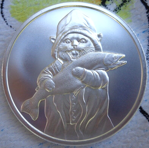 1 oz. 2023 FISHMONGER - Cat Themed Series BU rounds .999 fine silver - Picture 2 of 4