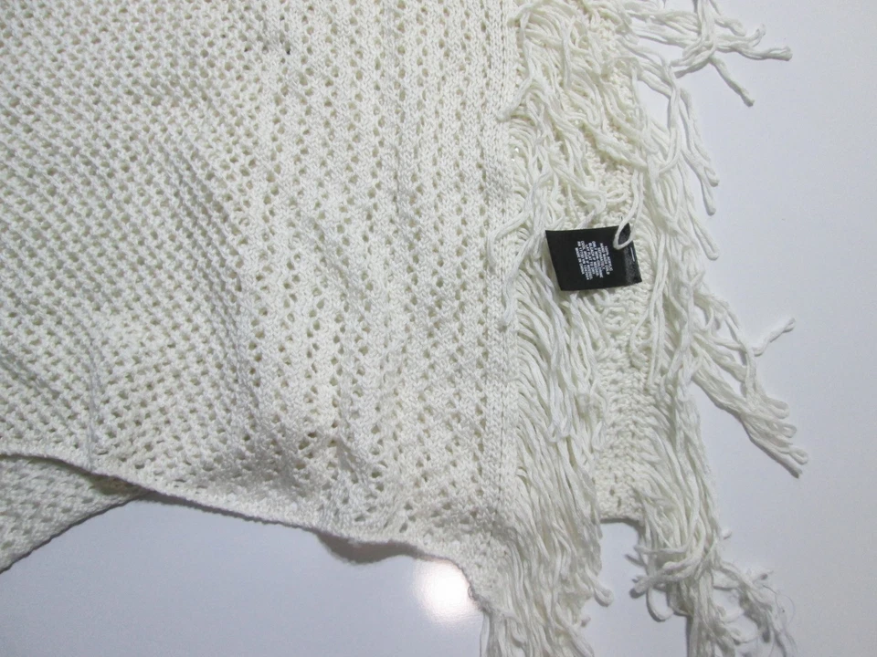 Suéter con Capa Mossimo Para Mujer Talla XS Marfil Borlas Cuello Redondo Informal Foto 4 de 4