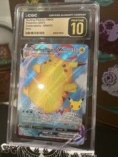 2021 Pokemon Surfing Pikachu VMAX Holo Card 009/025 CGC Pristine 10 SEE PICS 