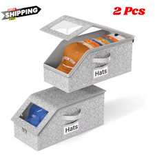 2 PCS Stackable Hat Storage for Baseball Caps, Holds up to 24 Caps Hat Organizer