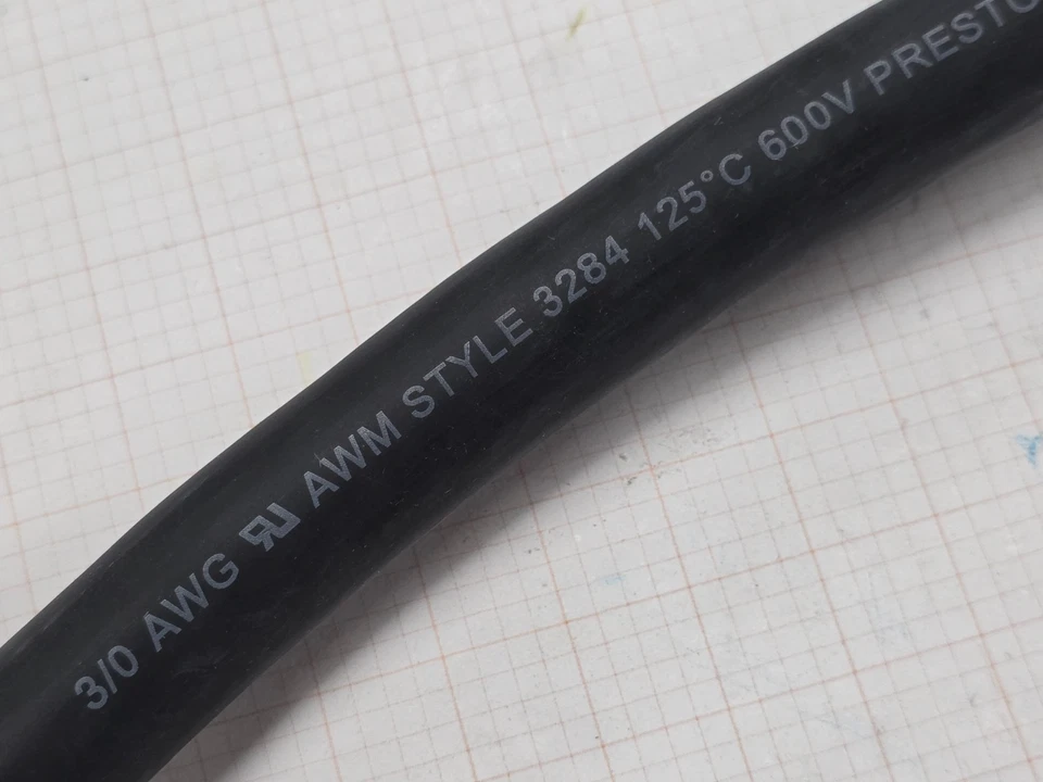 Cable de plomo de motor de alta temperatura Prestolite #3/0awg UL-3284 125C 600V EPDM/5 pies Foto 2 de 4