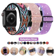 Bohemian Nylon Watch Band for Apple Watch Ultra 49mm Series 10 9 8 7 6 SE